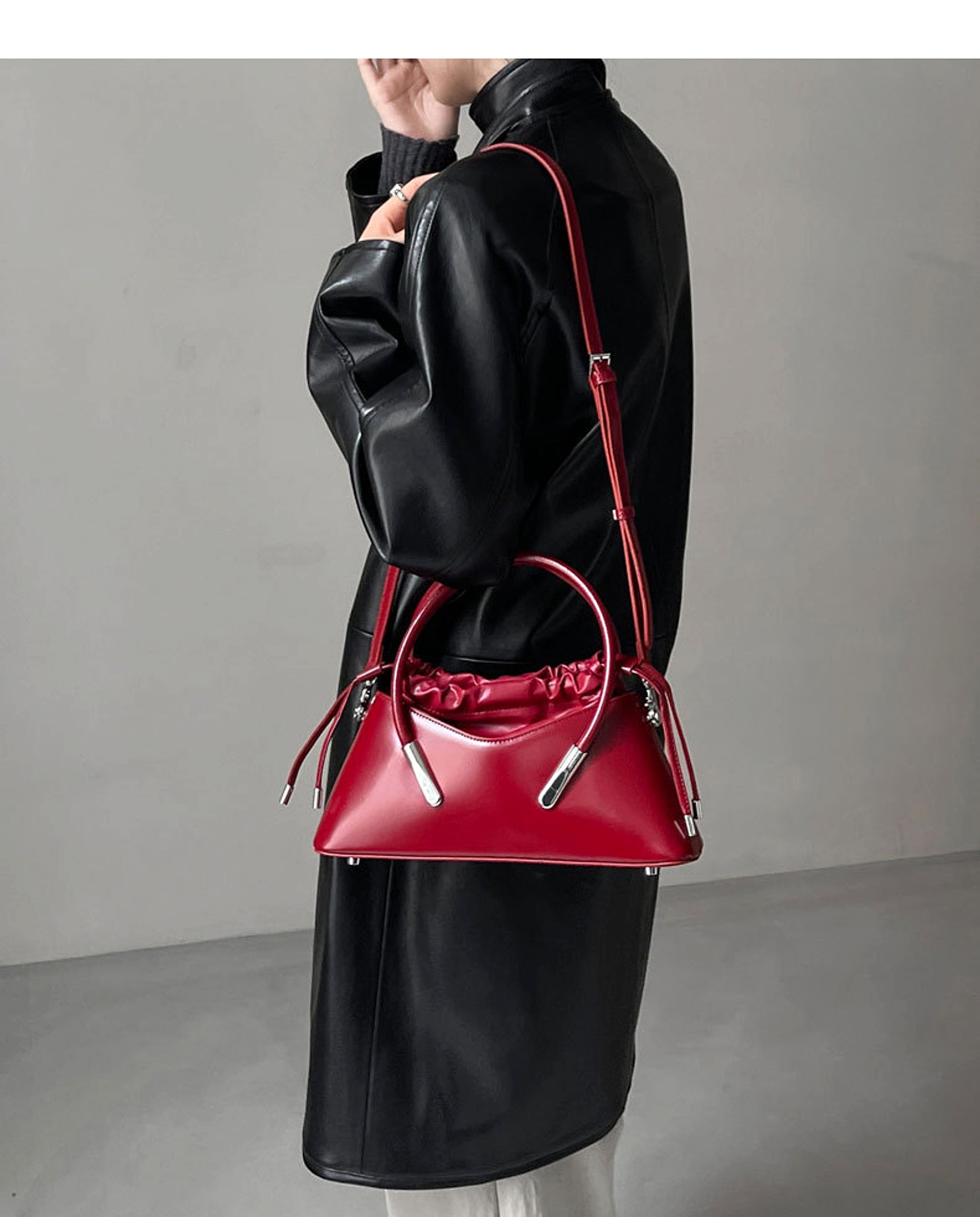 SolunaLuxe™ – Crimson Curve Shoulder Bag - enhanced image 1