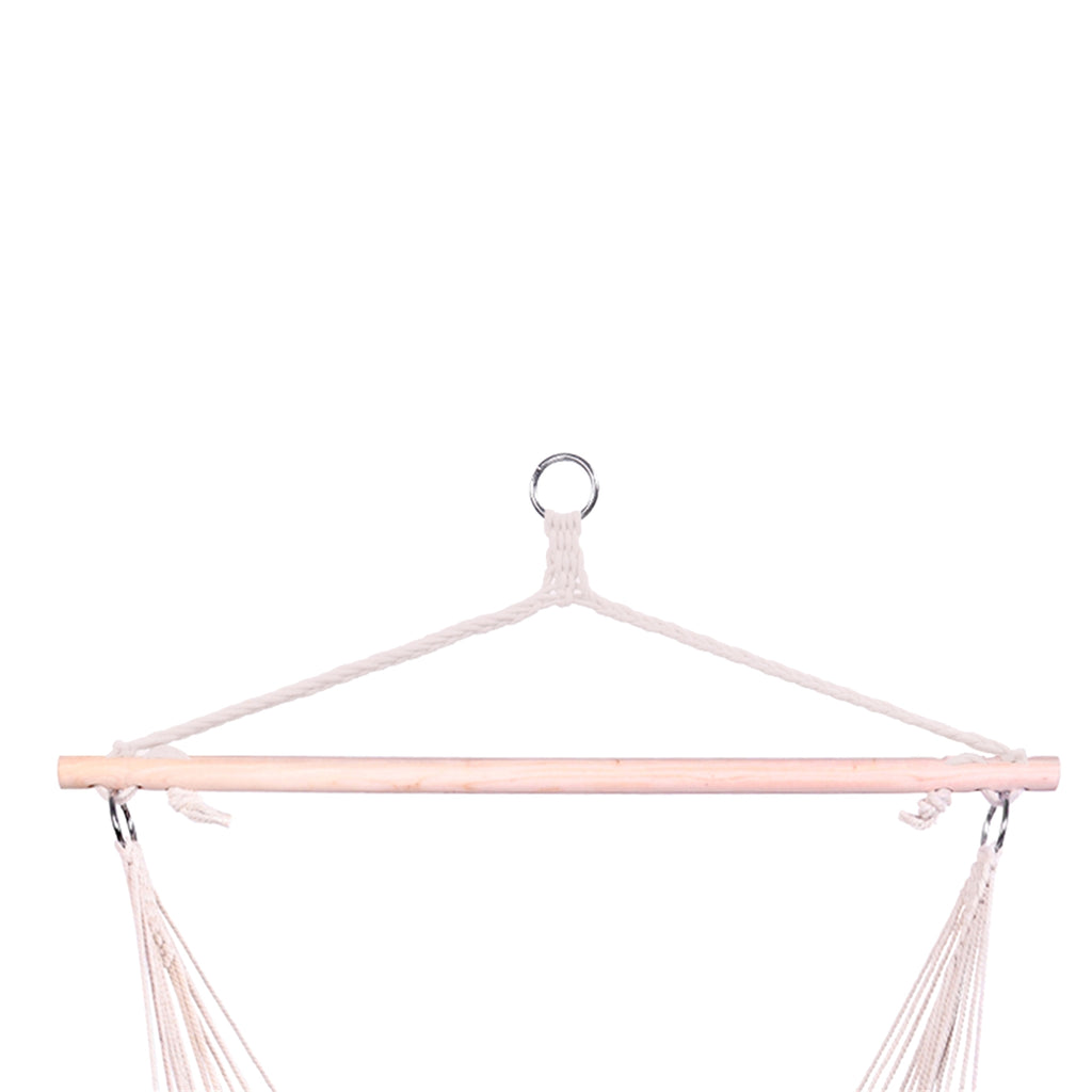 SolunaWeave™ – Cotton Rope Hanging Chair (Beige) - enhanced image 1