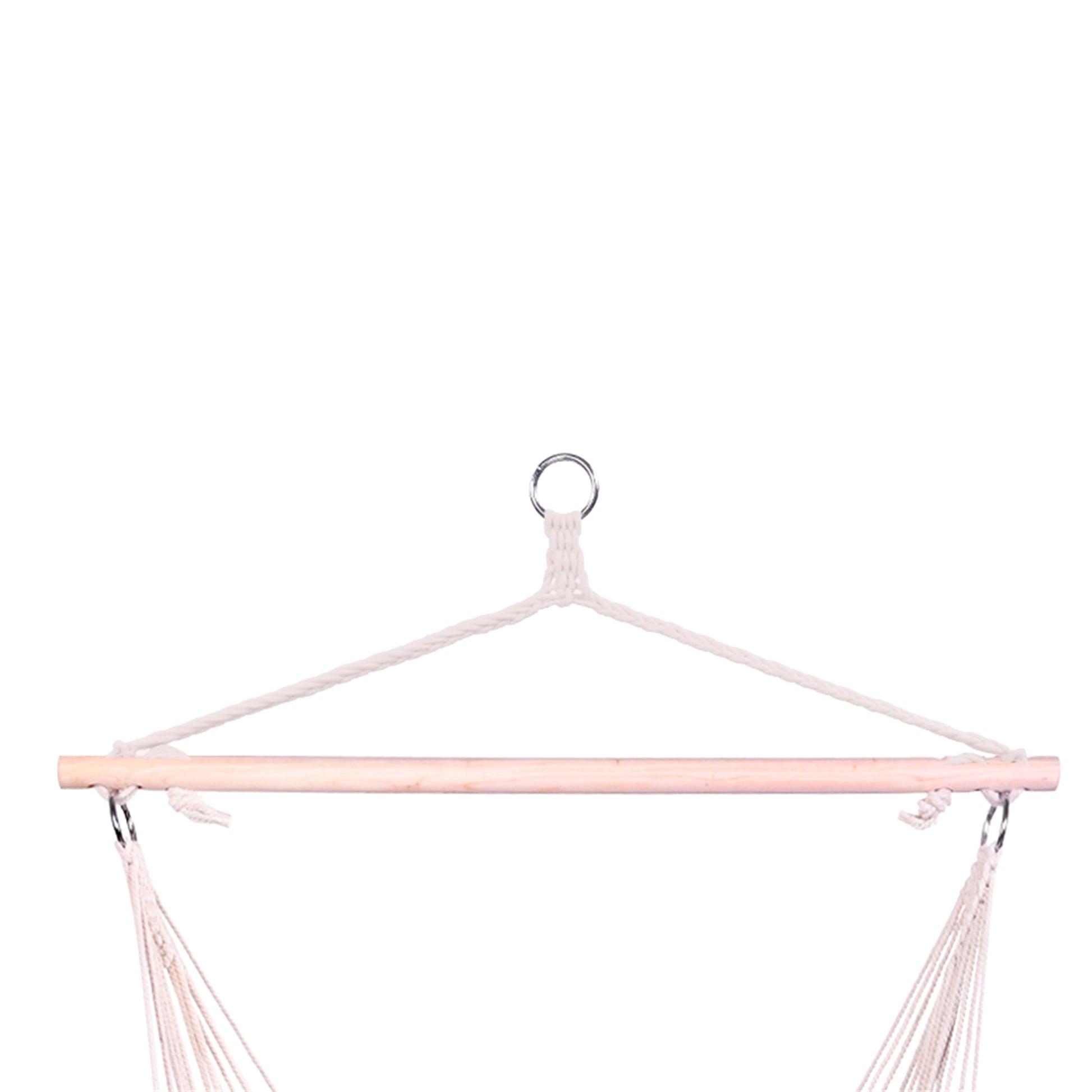 SolunaWeave™ – Cotton Rope Hanging Chair (Beige) - enhanced image 1
