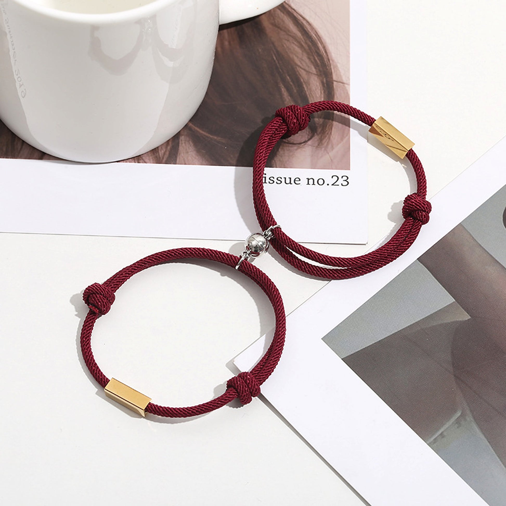 Magnetic Engraved Couple Bracelet – Stay Connected, Always! - enhanced image 1