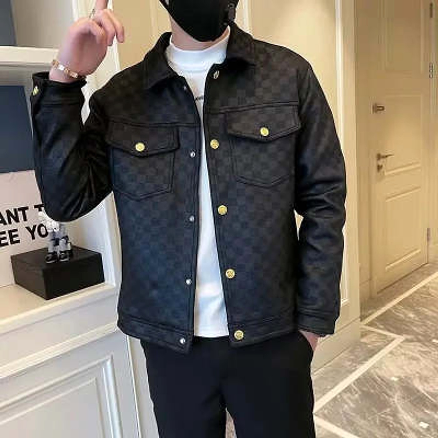 Spring And Autumn Collar Jacket Fashion Men - enhanced image 1