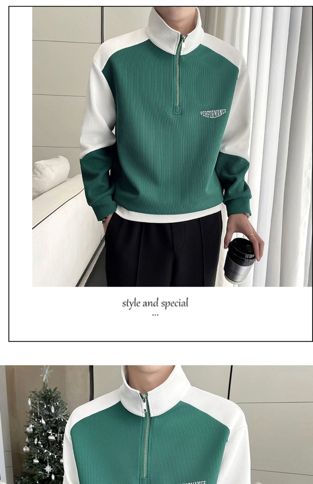 Men's Four Seasons Half-Zip Cotton Jacket - enhanced image 1