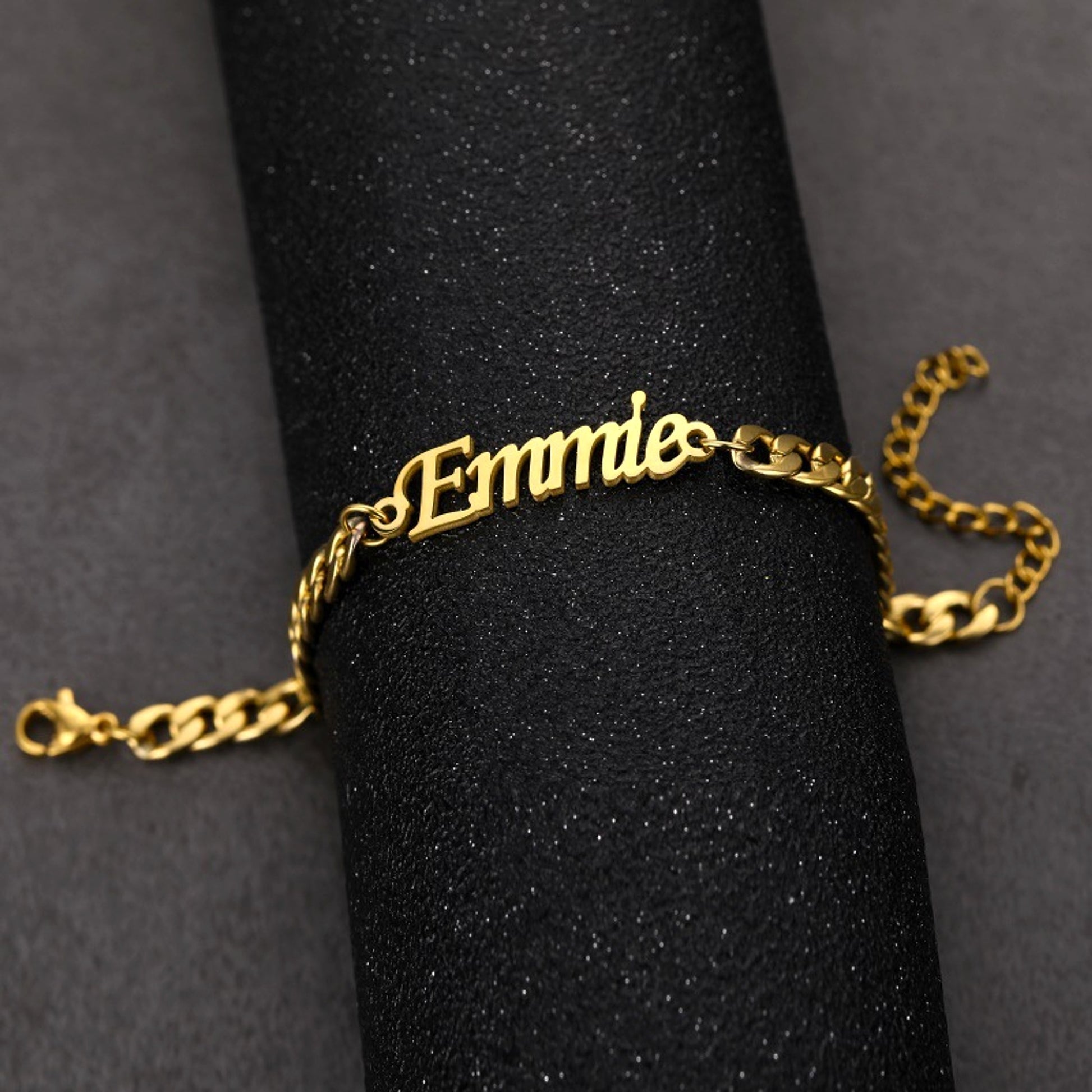 Stainless Steel 4mm Cuban Chain Custom Name Men's Classic Bracelet - enhanced image 1