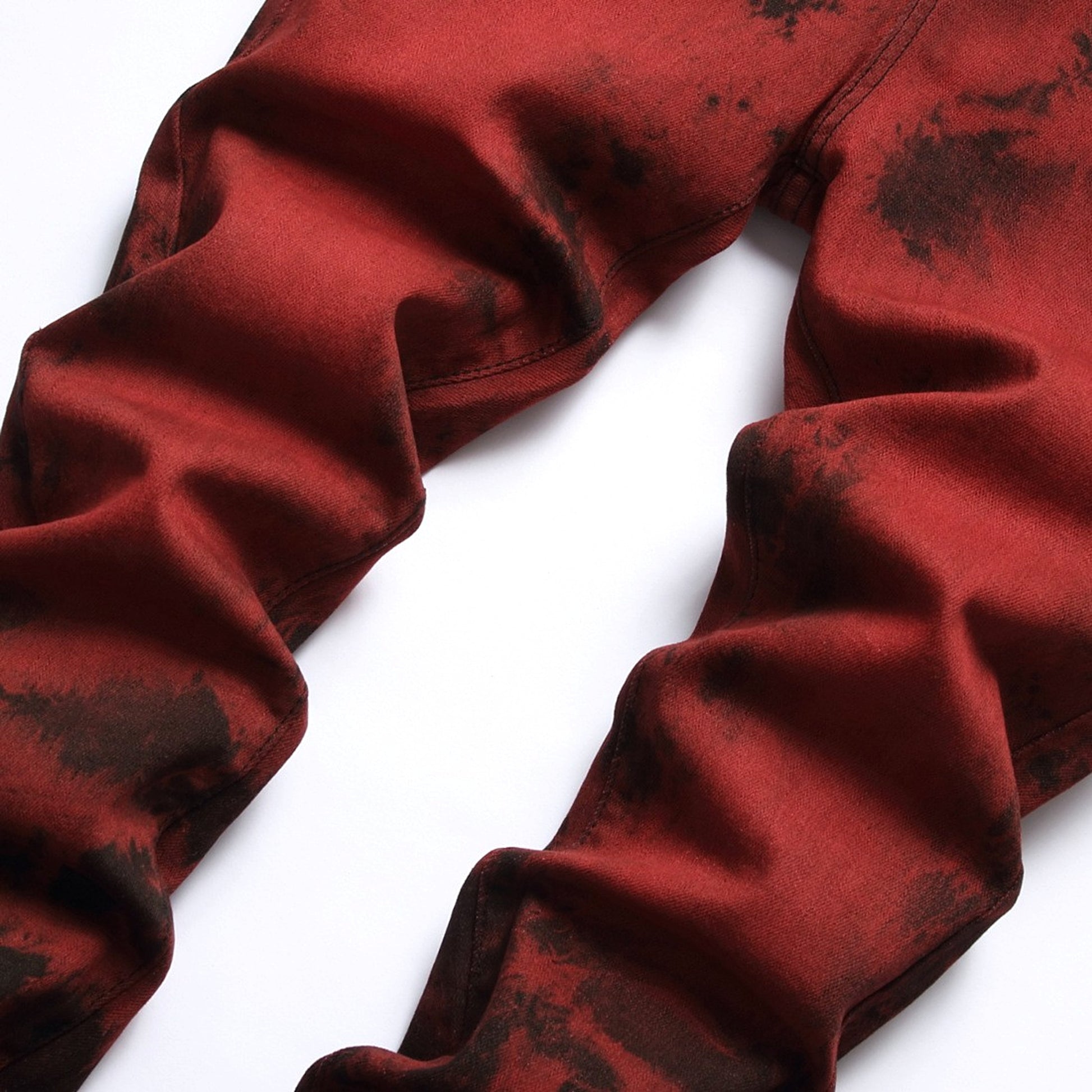 Stretch Tie Dyed Red Brick Men 's Jeans - enhanced image 1
