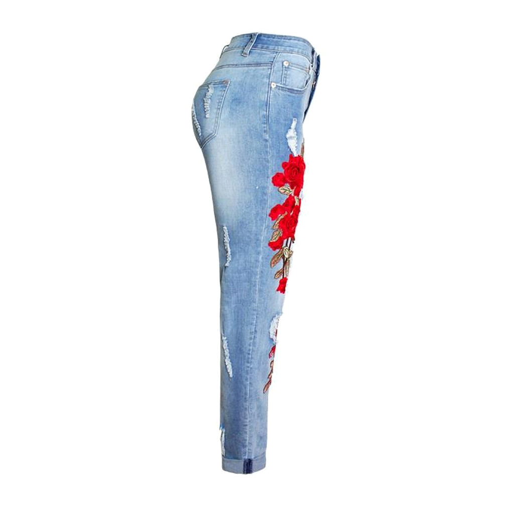 Summer Long Jeans Loose Women Hole Pants Plus Size - enhanced image 1