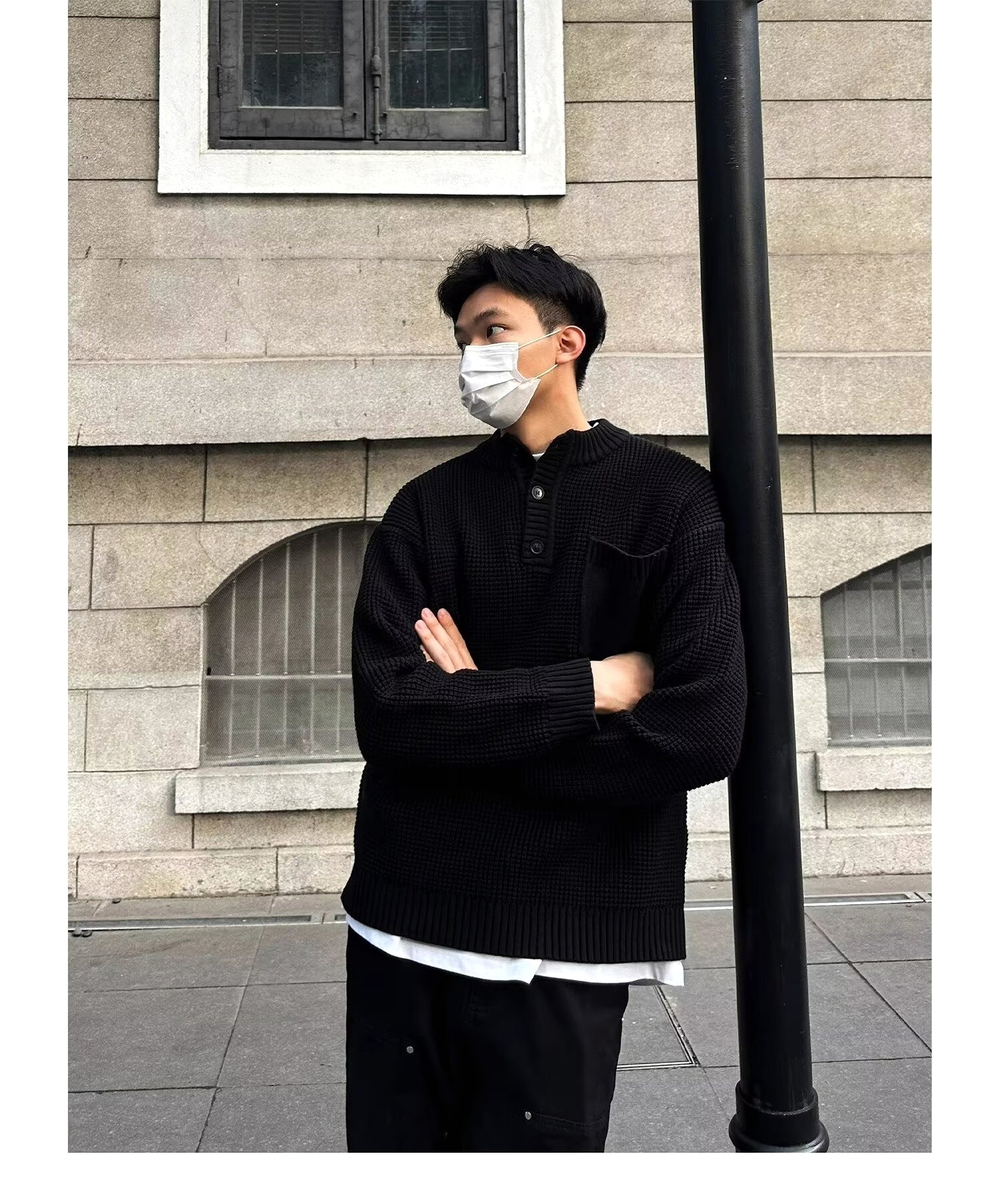 Sweater Men's Long-sleeved Knitted Top - enhanced image 1