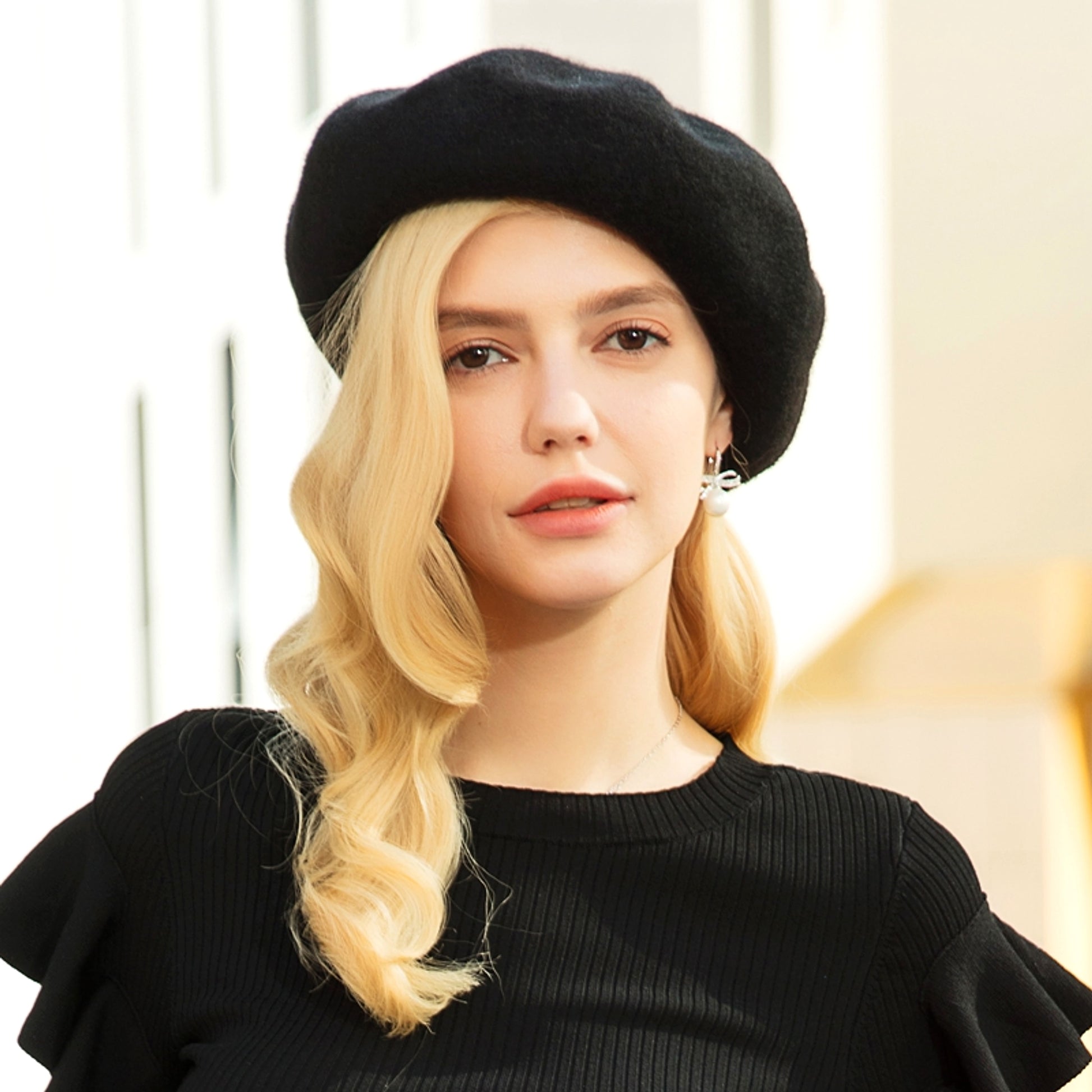 Thickened And Plush Enlarged Hood Elastic Sweatband Beret Hat Cap - enhanced image 1