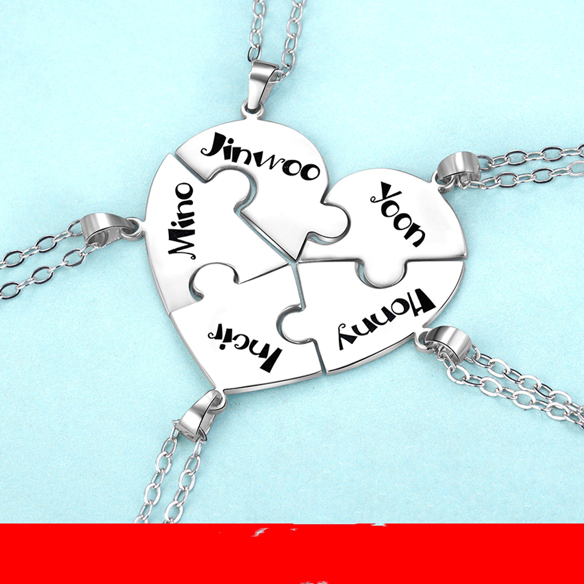 Personalized Family Pendant – Heart Necklace for Siblings & Loved Ones - enhanced image 1