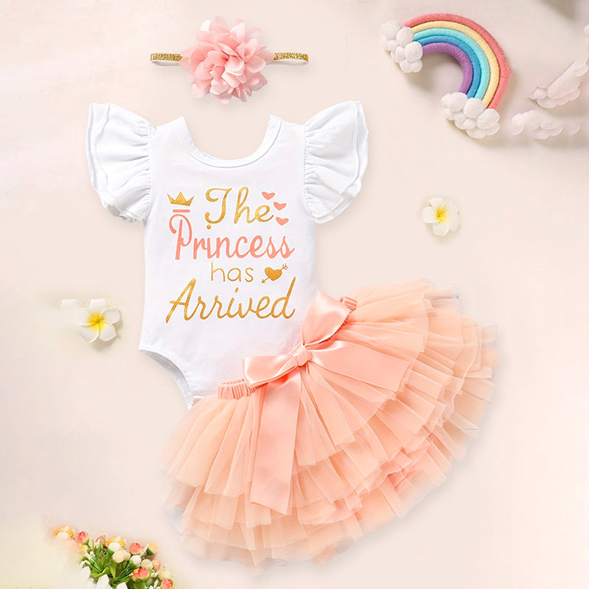 TinyBloom™ – Newborn Letter Romper & Tutu Set - enhanced image 1