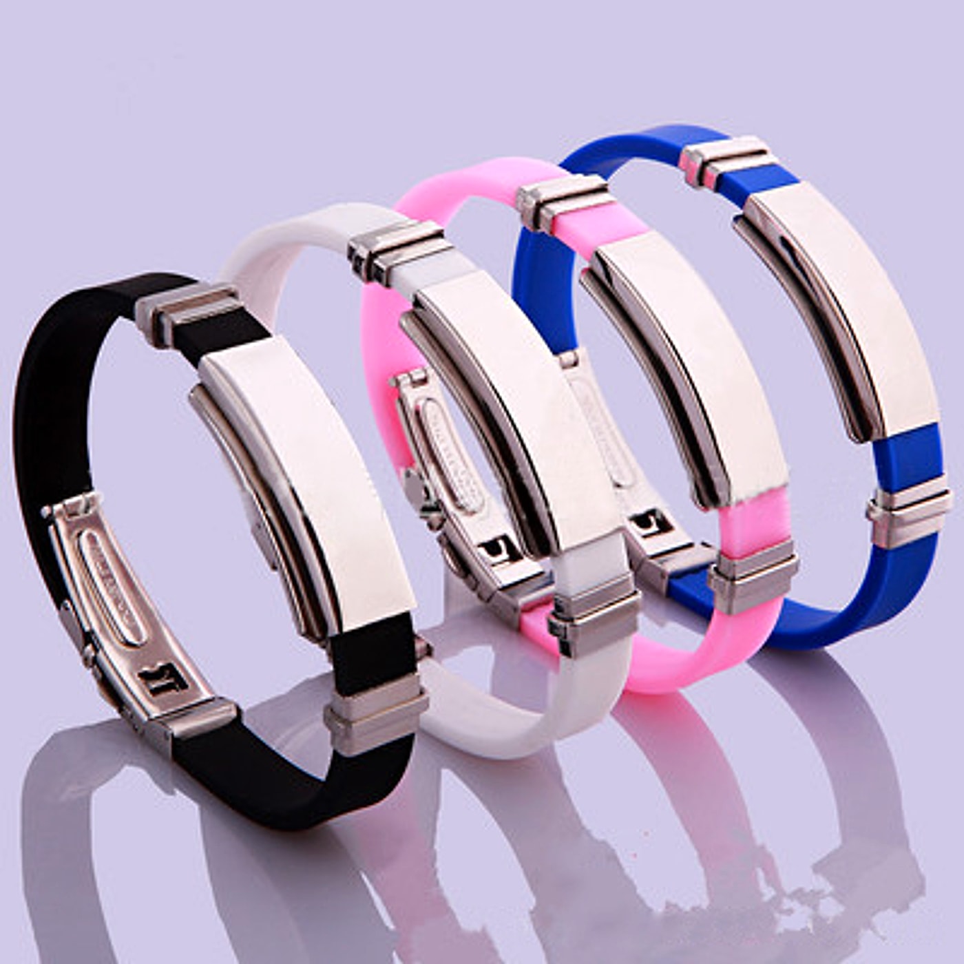 Titanium steel silicone bracelet - enhanced image 1