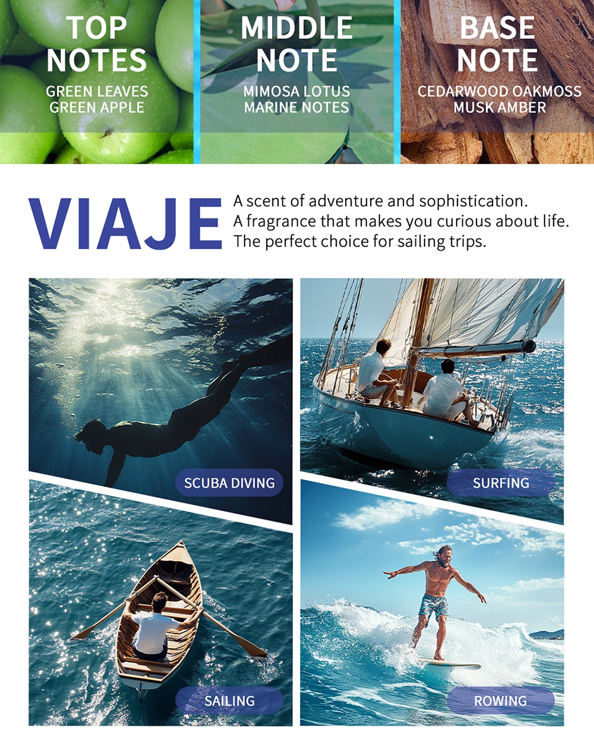 VIAJE - Men's Citrus Fragrance Cologne - enhanced image 1