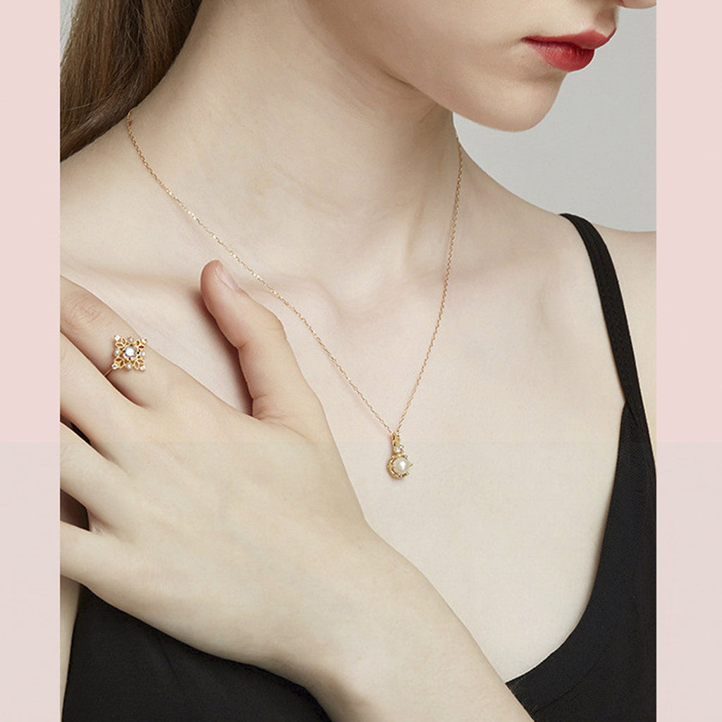 LuxeJewels™ – Ethereal Moonstone Pearl Ring - enhanced image 1
