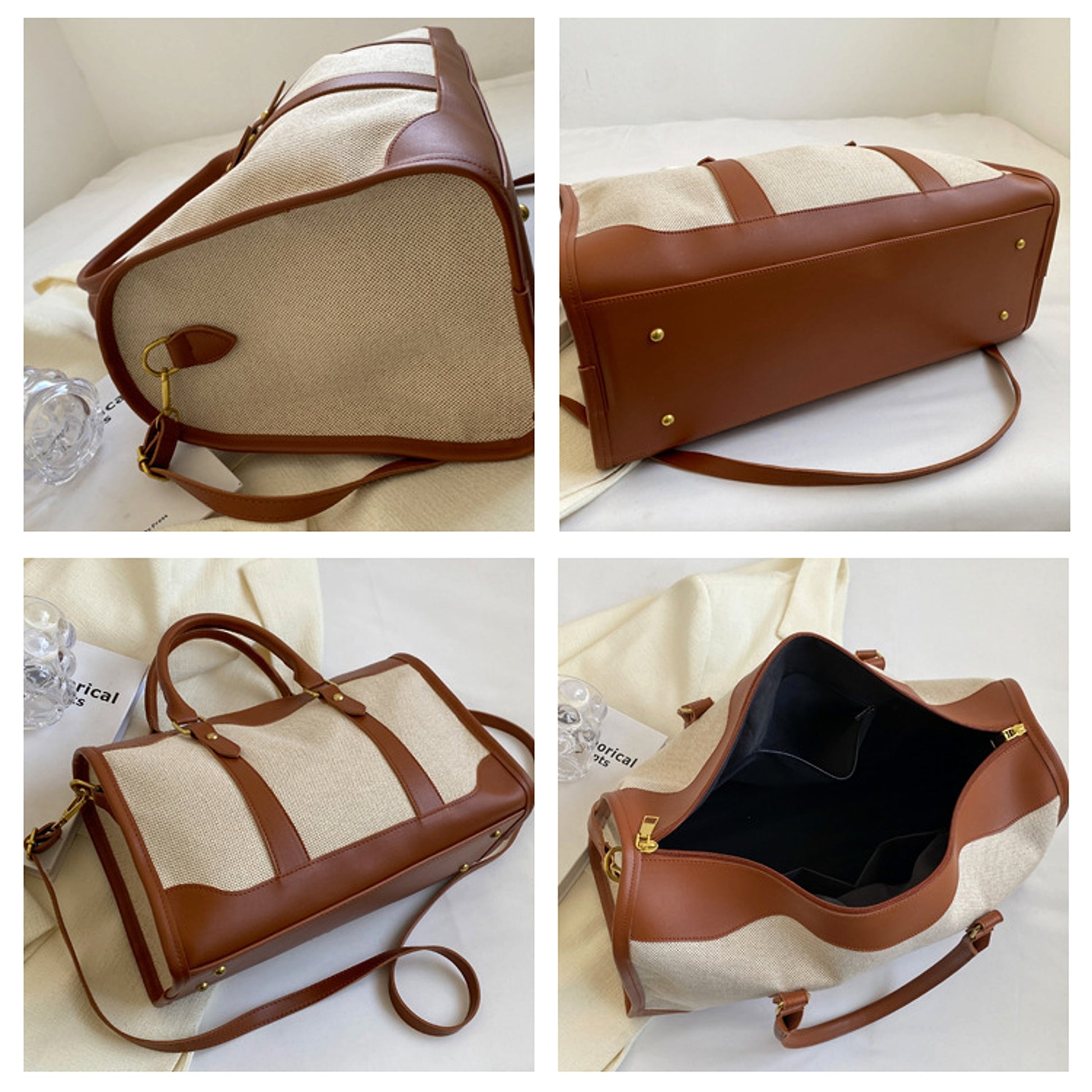 Voyagera™ – Canvas Travel Tote Bag (Large Capacity) - enhanced image 1