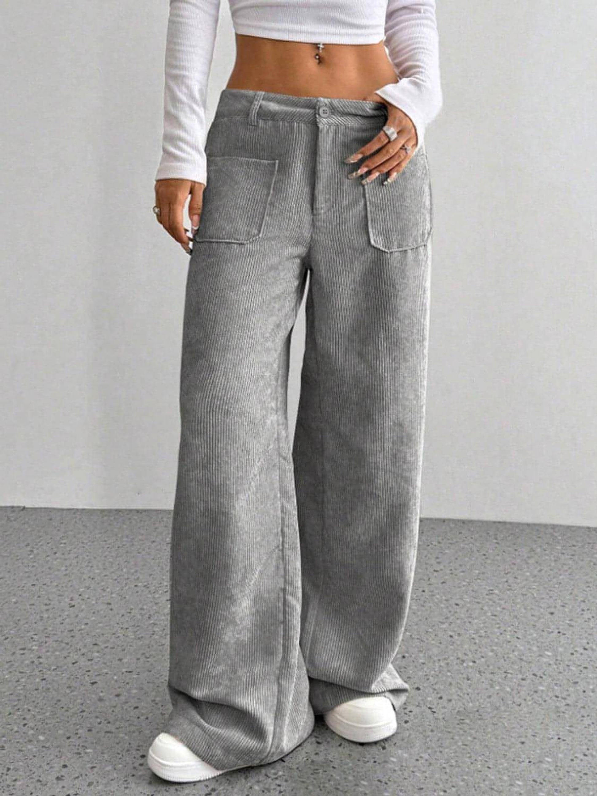Wide Leg Pants with Pockets - enhanced image 1