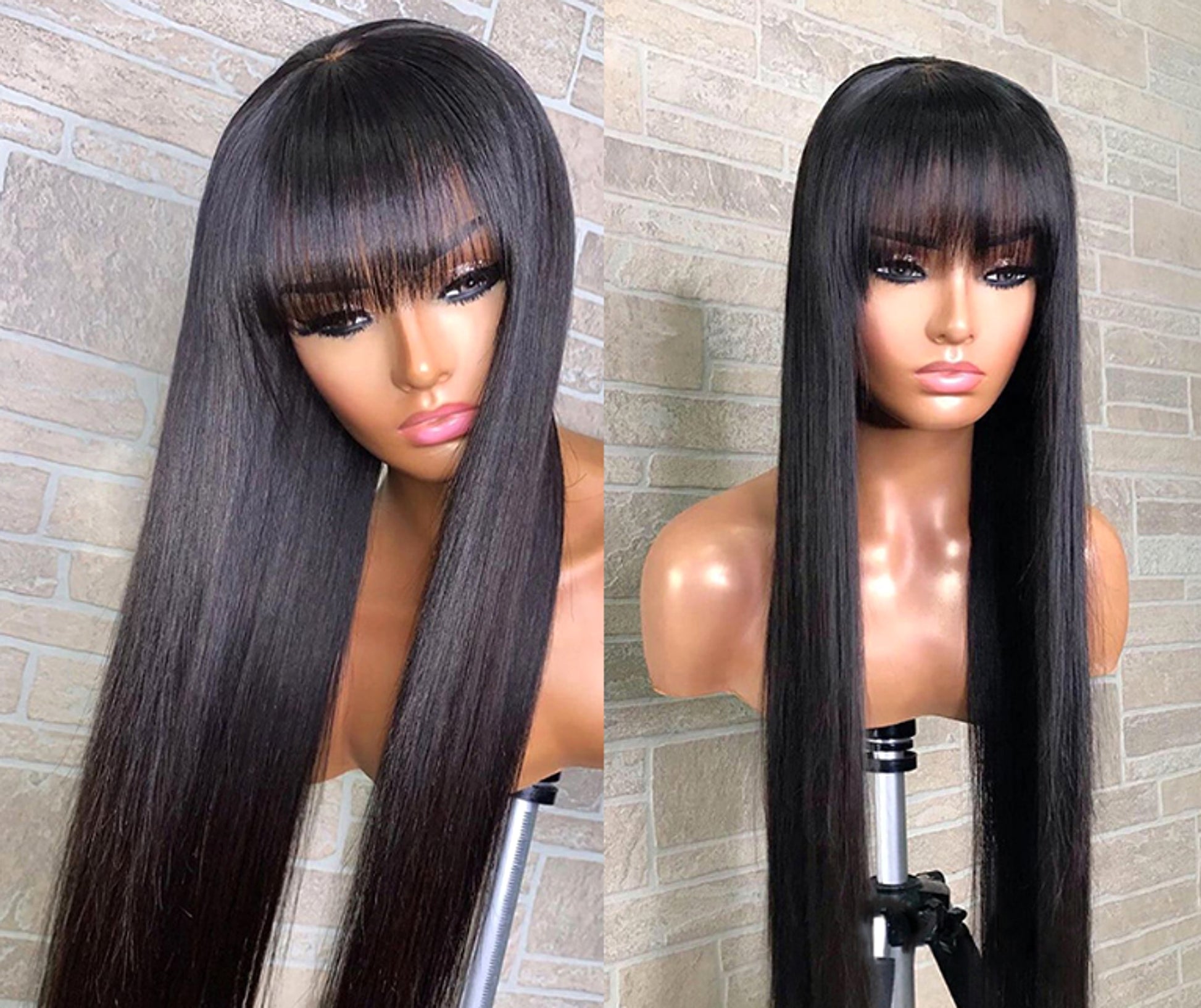 LuxeWave - Wig Real Human Hair Straightening Mechanism Headgear - LuxeWave - enhanced image 1