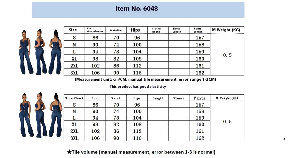 Women's Fashion Casual Denim Jumpsuit - enhanced image 1