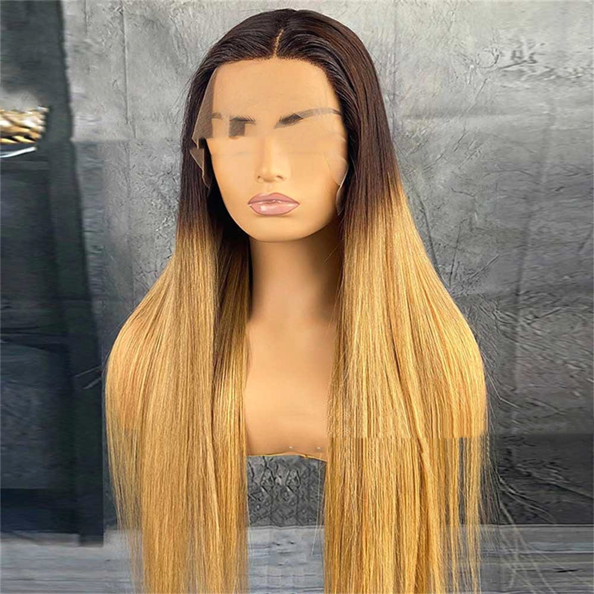 LuxeWave Fashion Real Hair Gradient Wig Lace Headgear - enhanced image 1