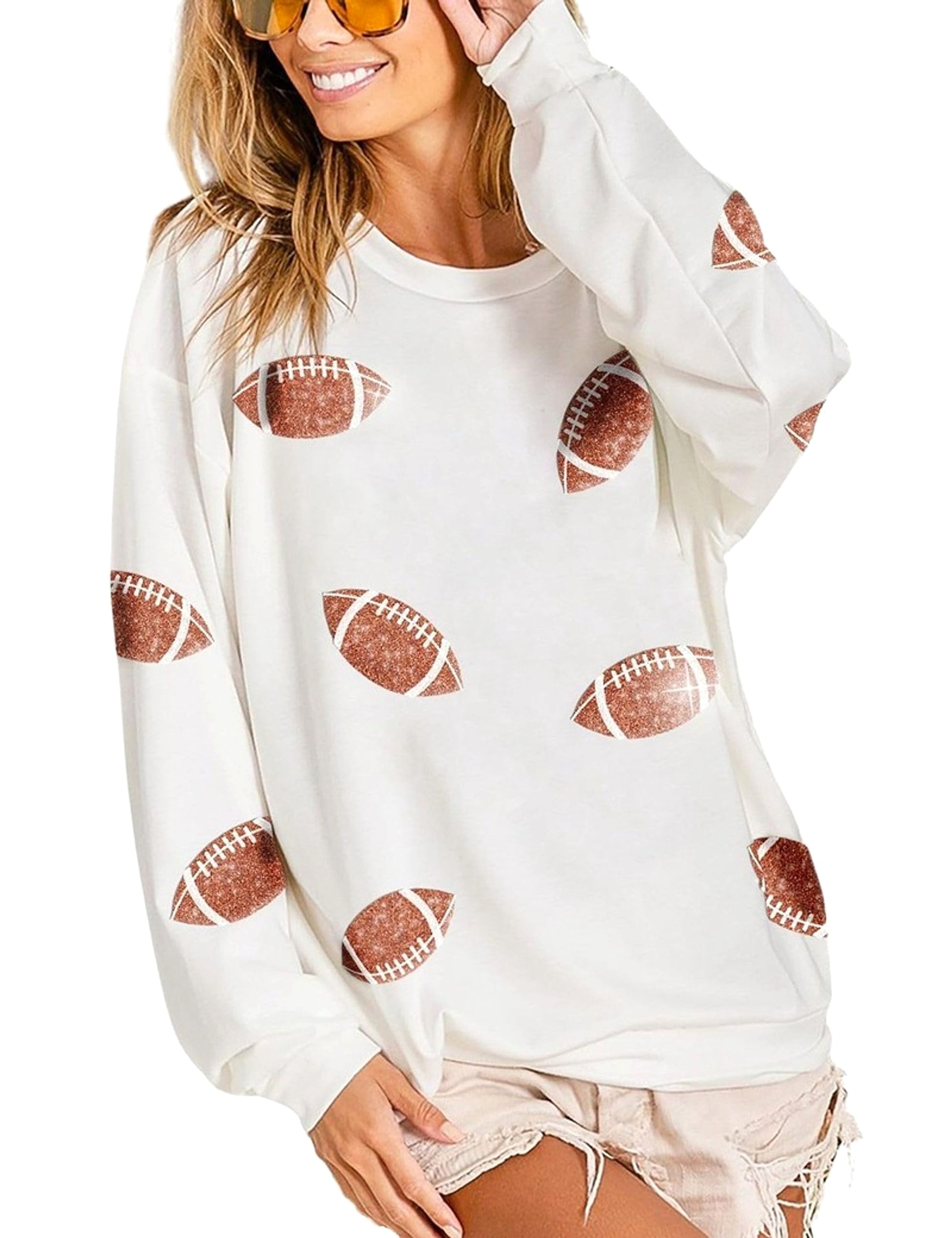 Women's Loose Casual Rugby Sweater - enhanced image 1