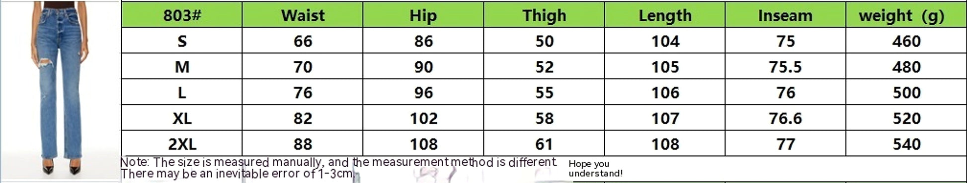 Women's New Fashion Jeans High Waist Ripped Slimming Straight-leg Pants - enhanced image 1