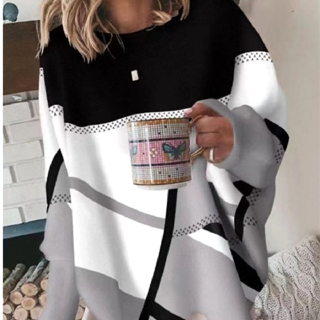 Women's Printed Round Neck Long Sleeve T-shirt - enhanced image 1