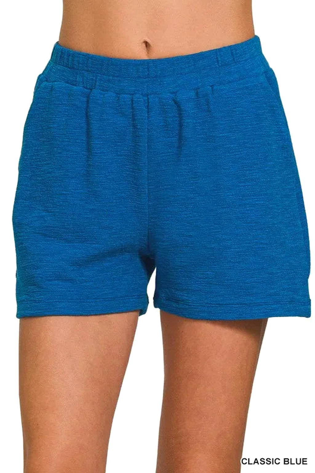 Zenana Cotton Slub Shorts - enhanced image 1