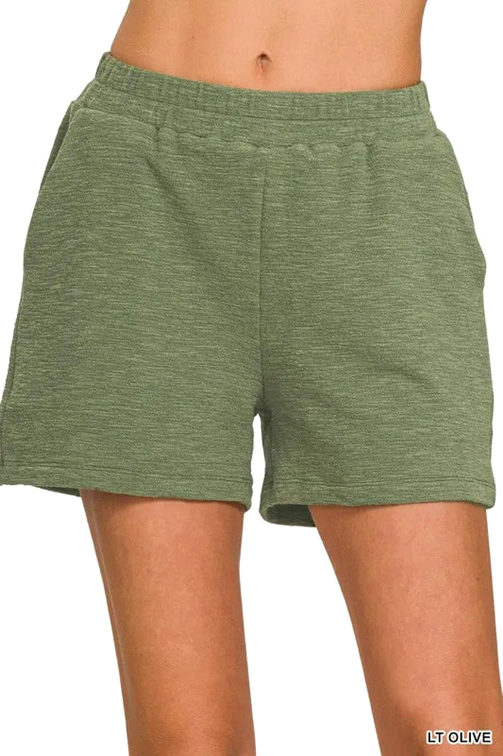 Zenana Cotton Slub Shorts - enhanced image 1
