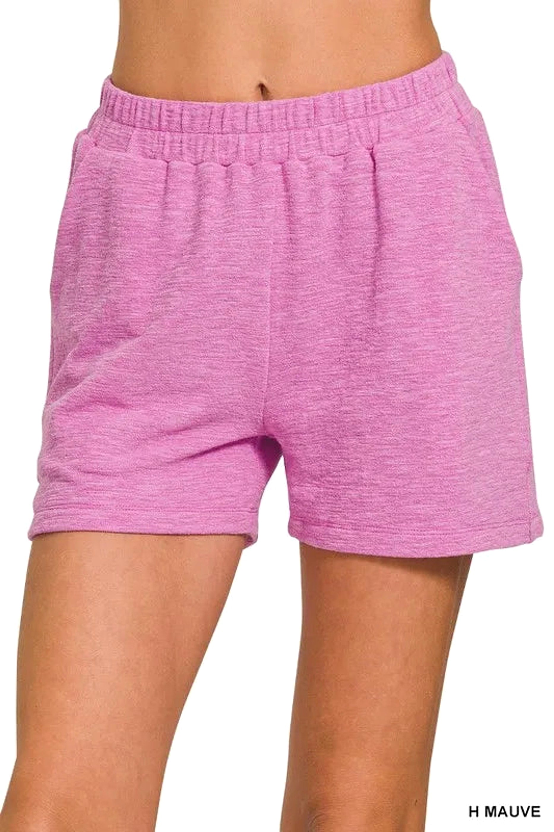Zenana Cotton Slub Shorts - enhanced image 1