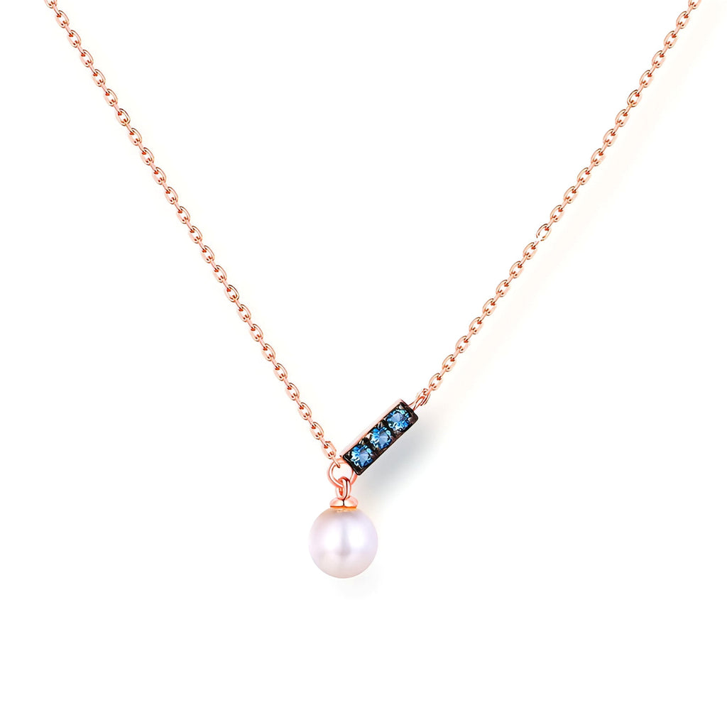 14K Rose Gold Jewelry New Korean Pearl Necklace Pendant all-match gold custom simple and elegant fashion wholesale - enhanced image 2