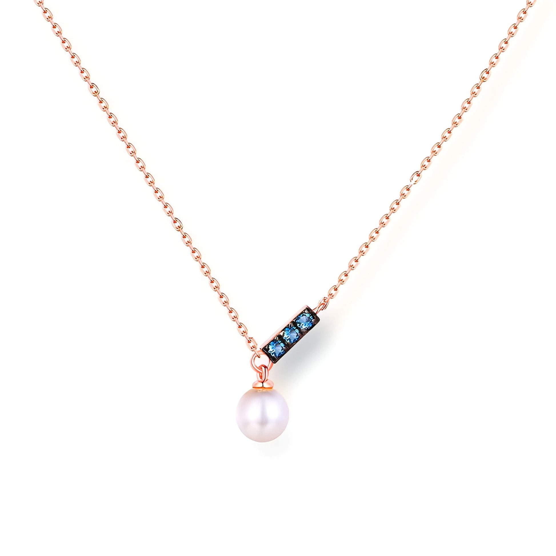 14K Rose Gold Jewelry New Korean Pearl Necklace Pendant all-match gold custom simple and elegant fashion wholesale - enhanced image 2