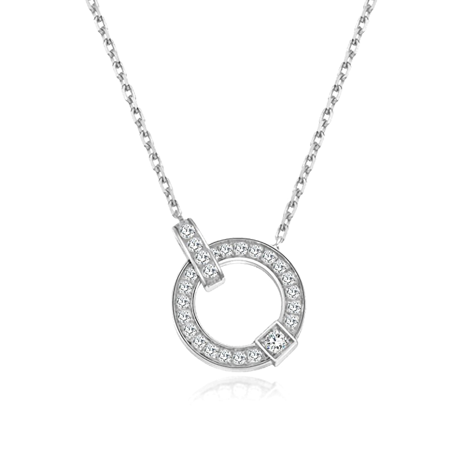 18K Gold Simple Fashion Diamond Clavicle Necklace - enhanced image 2