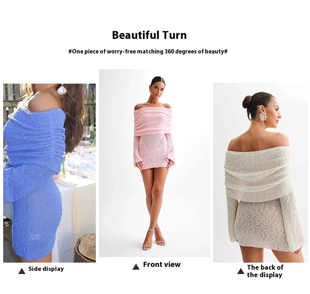 25 Edition – Off-Shoulder Knit Bodycon Dress - enhanced image 2