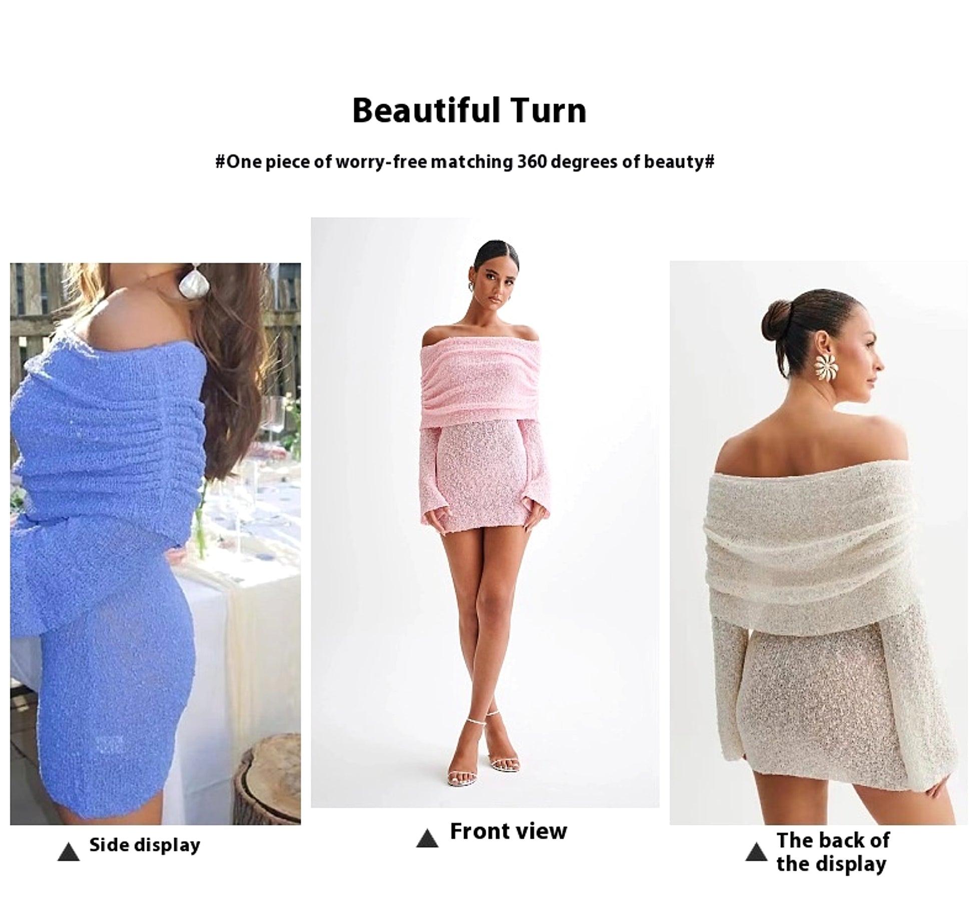 25 Edition – Off-Shoulder Knit Bodycon Dress - enhanced image 2