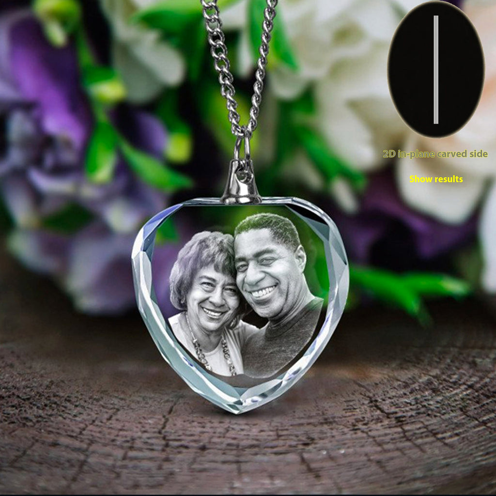 3D Laser Engraved Character Pet Photo Crystal Pendant - enhanced image 2