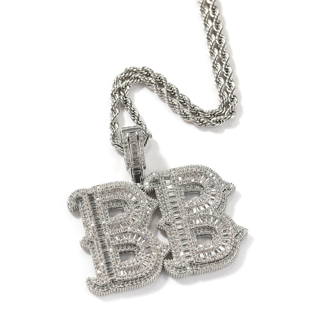 Hip-Hop Iced Out Alphabet Pendant Necklace – Bling Statement Jewelry - enhanced image 2