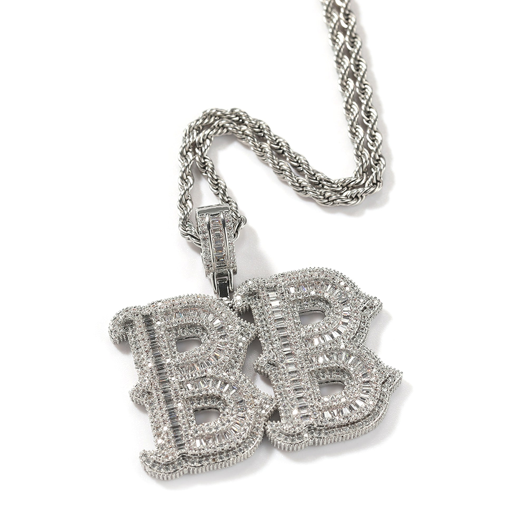 Hip-Hop Iced Out Alphabet Pendant Necklace – Bling Statement Jewelry - enhanced image 2