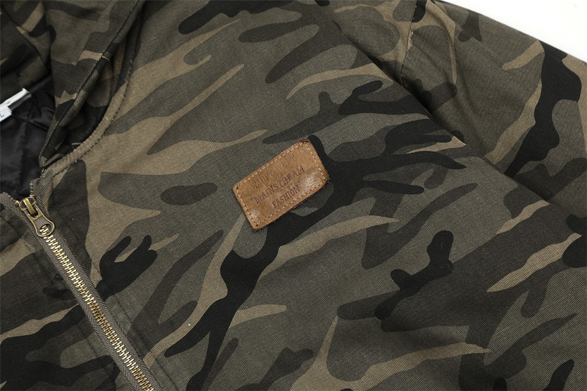 American Retro Camouflage Hooded Cotton Jacket For Men - enhanced image 2