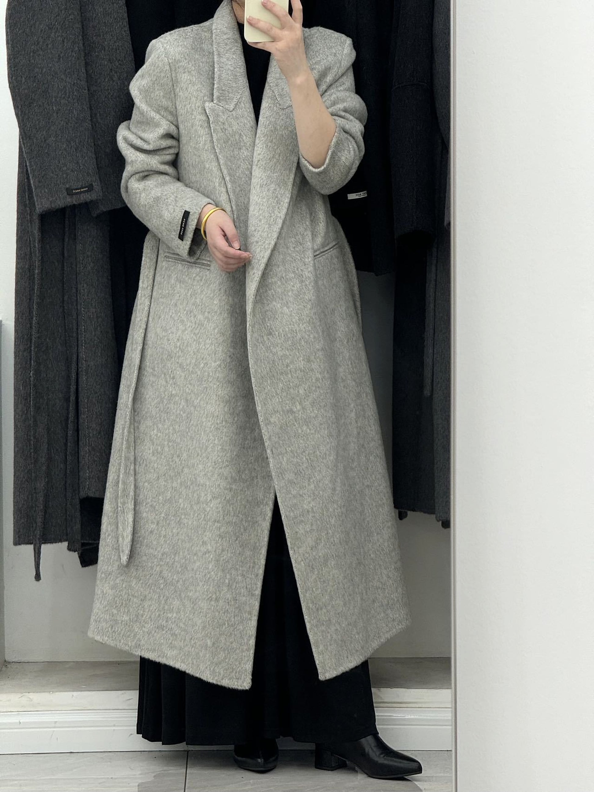 Angora Red Women's Loose Double-Sided Wool Overcoat – Elegant & Cozy - enhanced image 2