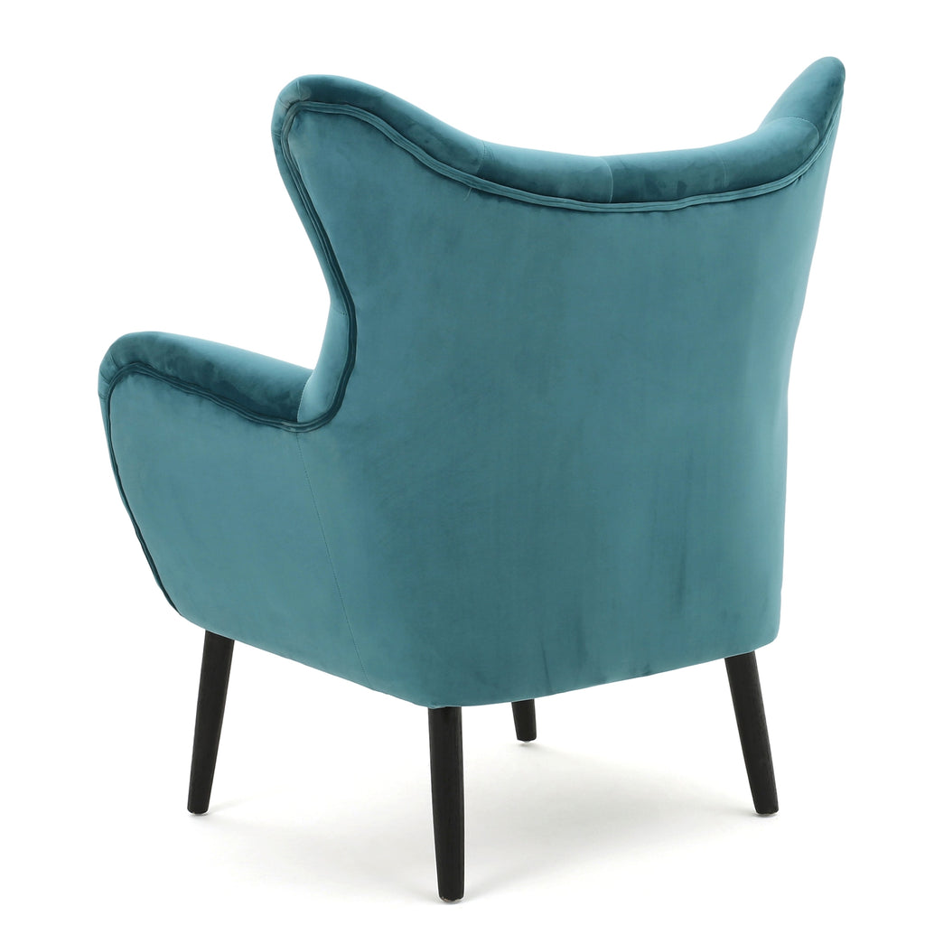 🪑 LuneluX_Home – Velvet Wingback Lounge Chair (Teal) - enhanced image 2
