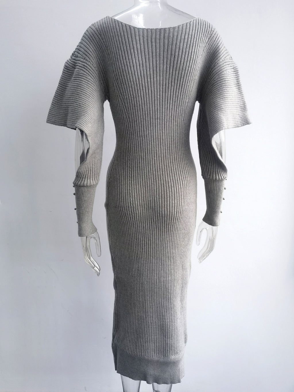 Autumn And Winter Urban Wind Casual Dolman Sleeve Wool Dress - enhanced image 2