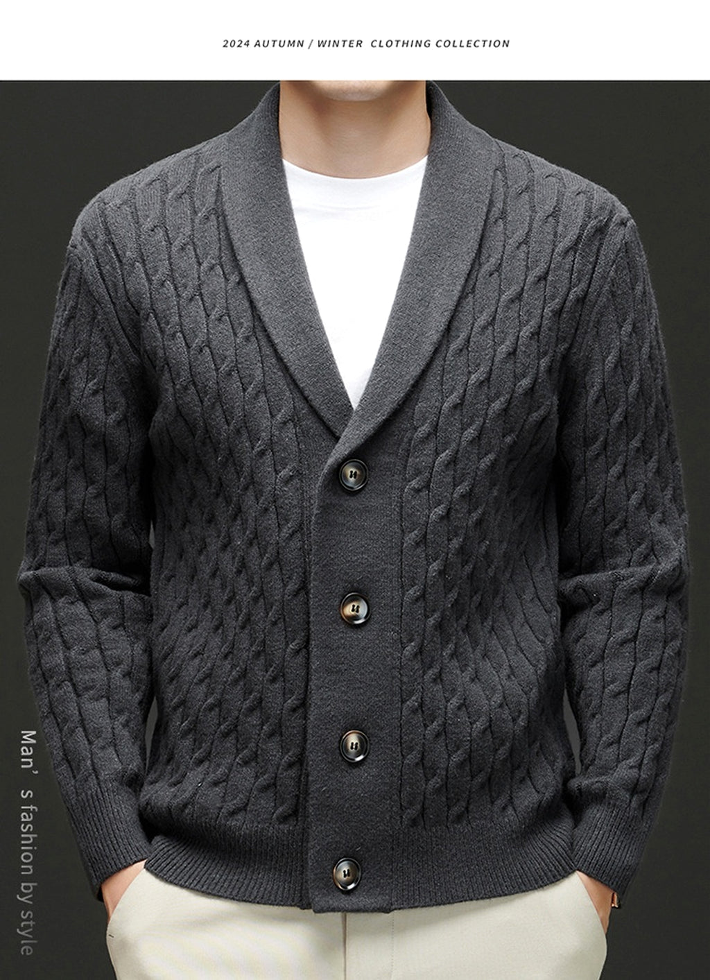Autumn New Men's Knitwear Cardigan Casual Coat Sweater - enhanced image 2