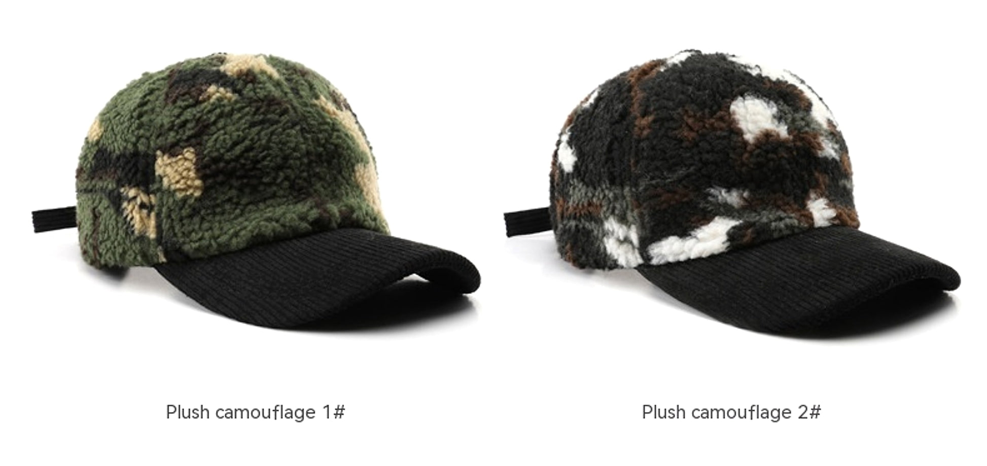 Assorted Colors Plush Camouflage Outdoor Keep Warm Baseball Cap - enhanced image 2