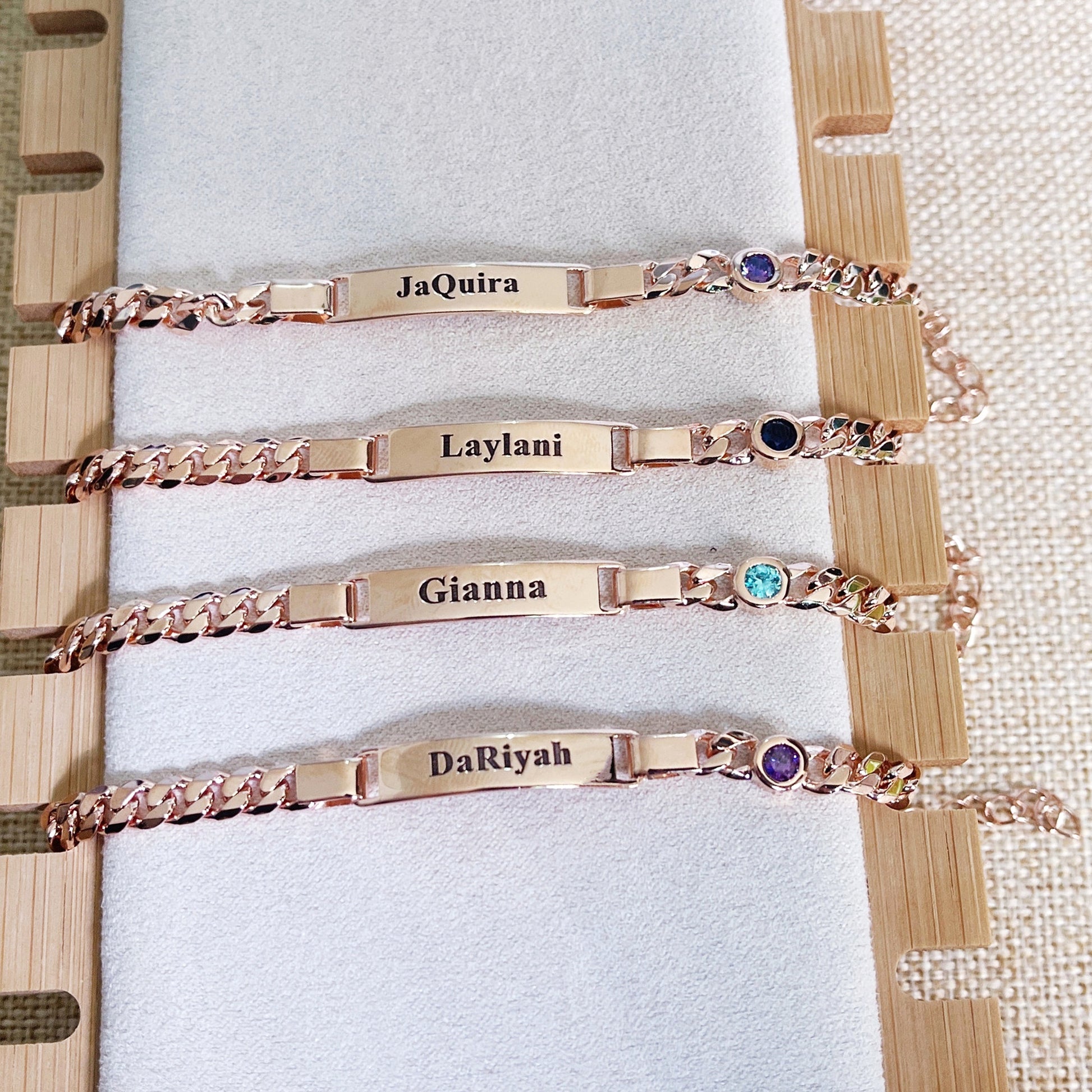 Baby Birthstone Bracelet Stainless Steel Gold Plated - enhanced image 2