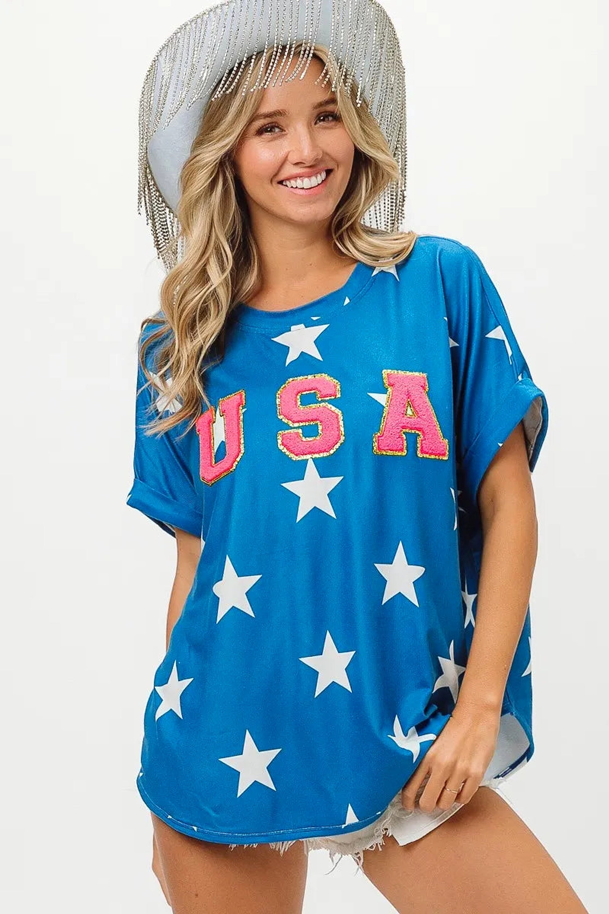BiBi Fourth Of July Star Knit T-Shirt - enhanced image 2