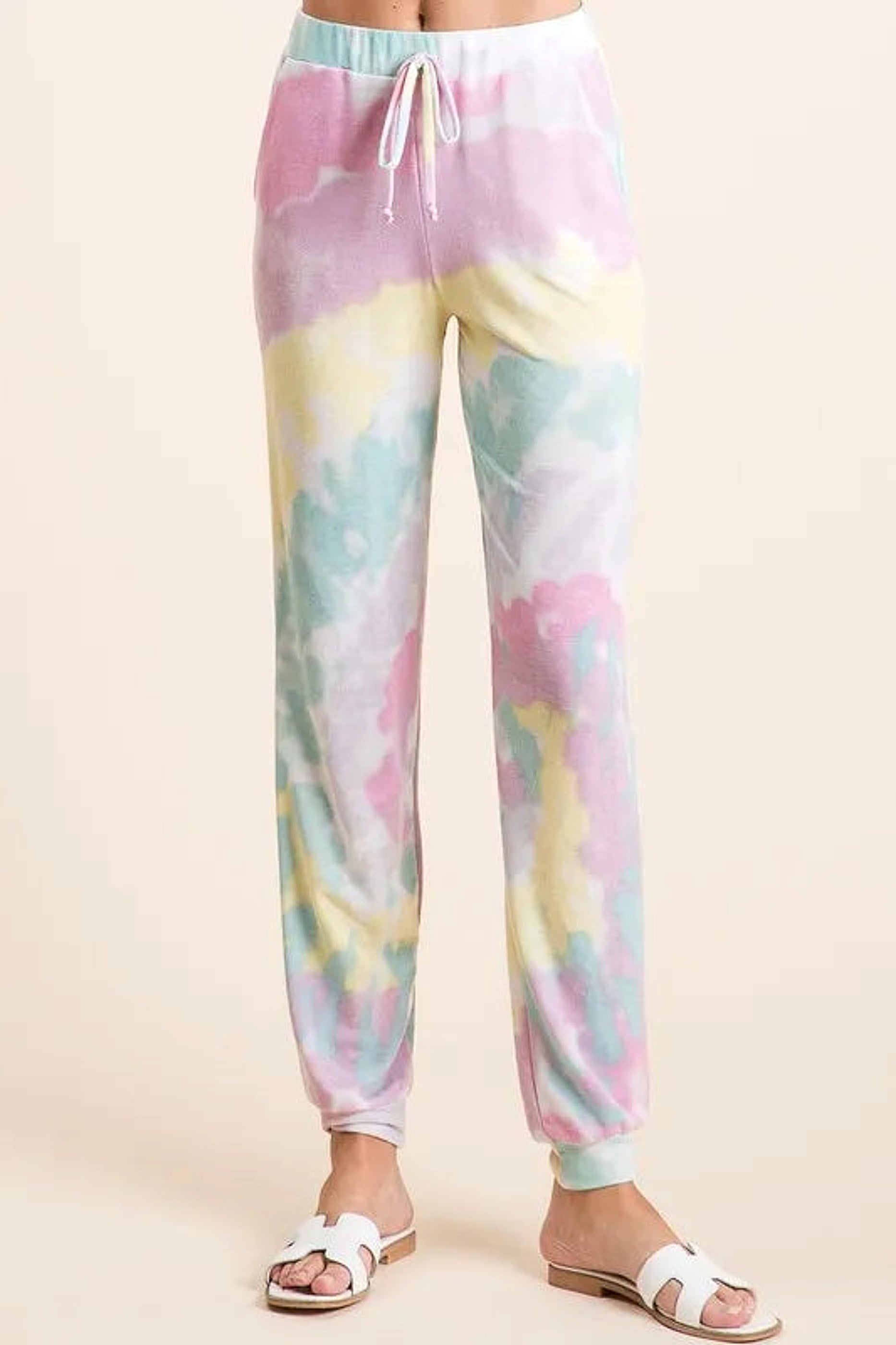 BiBi Tie Dye French Terry Casual Pants - enhanced image 2
