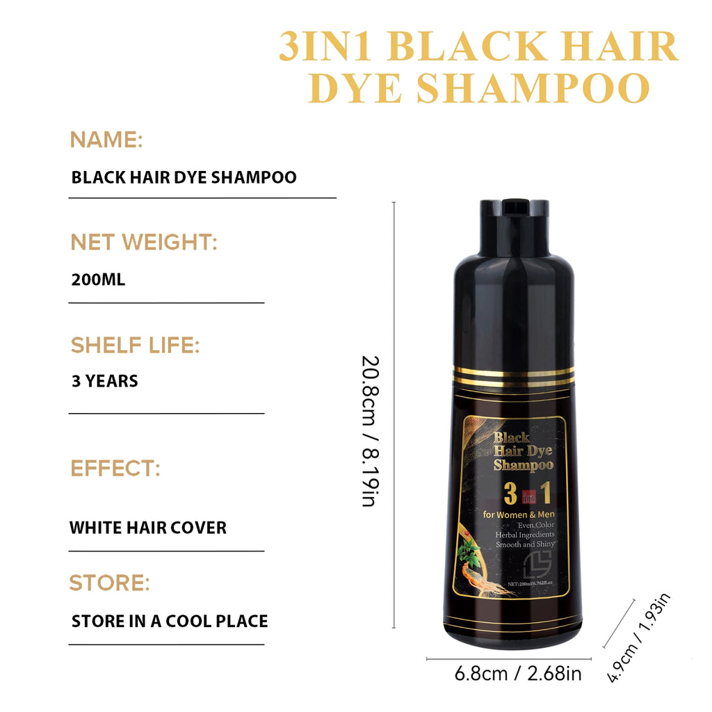Black Ran Hair Shampoo 3-in-1 – Cleanses, Nourishes & Refreshes Color (200ml) - enhanced image 2