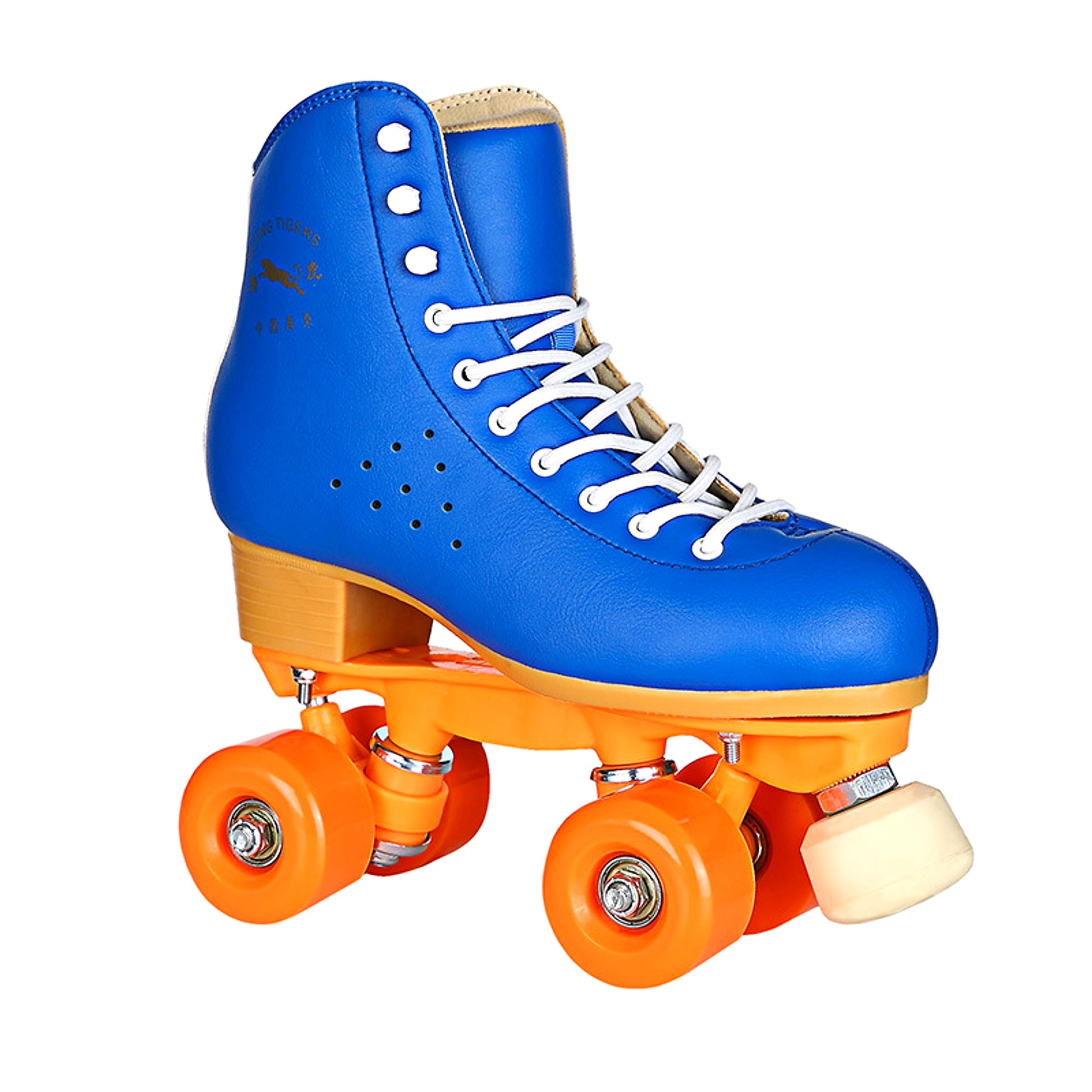 Black Roller Skates Four-wheel With Adjustable Brake PU Wheels - enhanced image 2