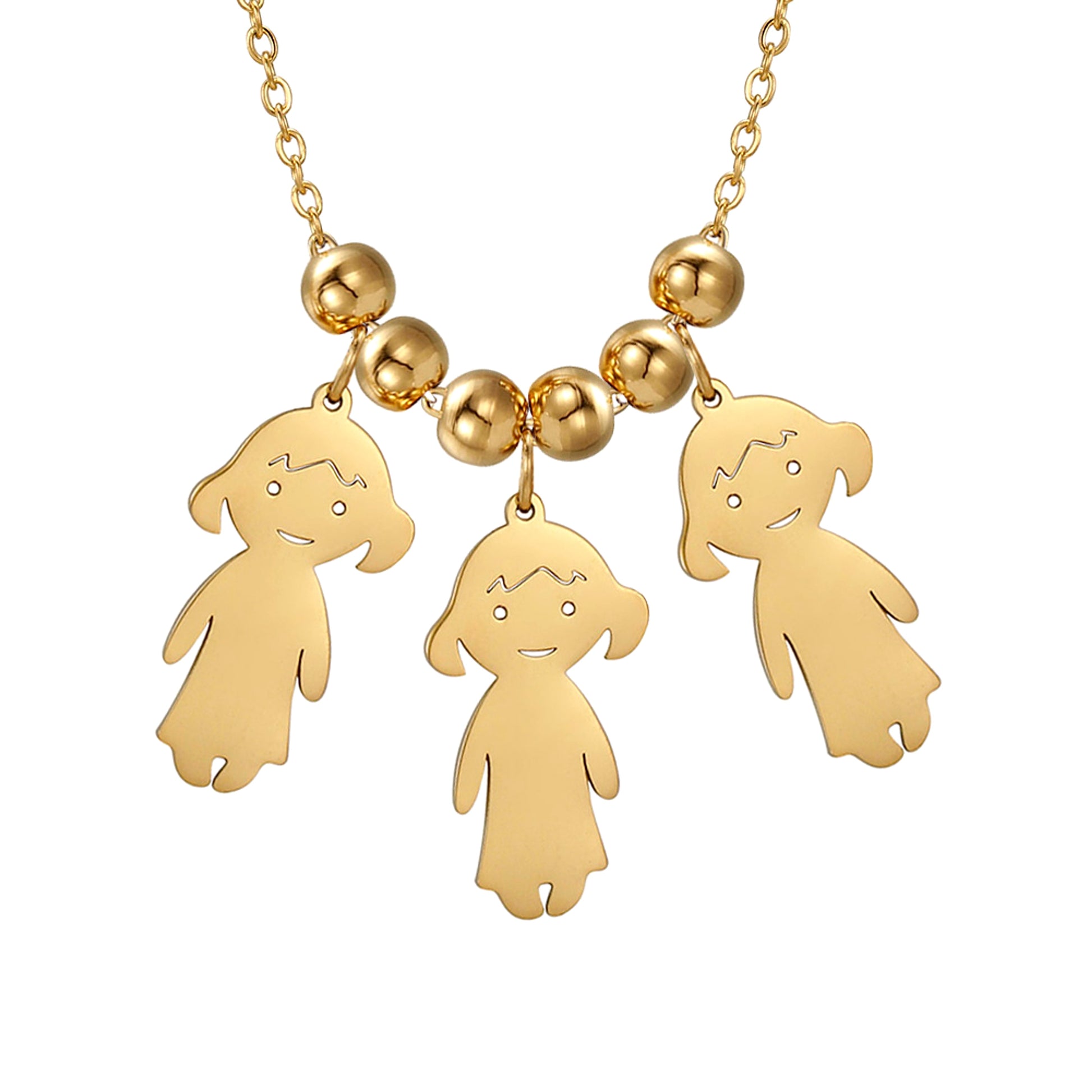 Personalized Family Pendant Necklace – Boy & Girl Charms - enhanced image 2