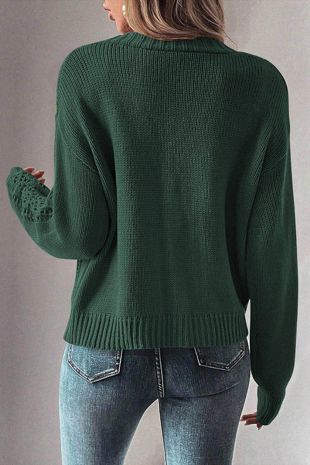 Canton Open Knit Drop Shoulder Sweater Cardigan - enhanced image 2