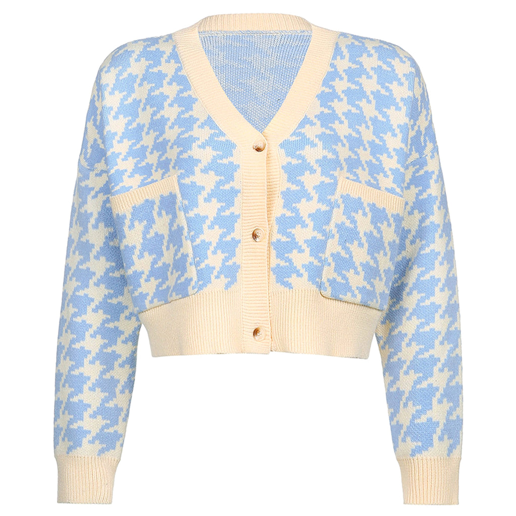 Cardigan V-neck Knitted Sweater Women Casual Top - enhanced image 2