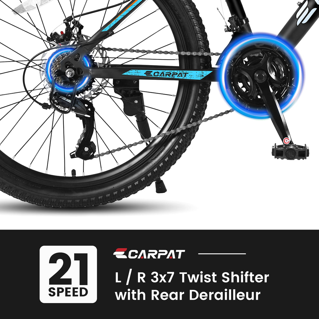 Carpat City-Cruizer™ – 26" Performance Mountain Bike (Black-Blue) - enhanced image 2